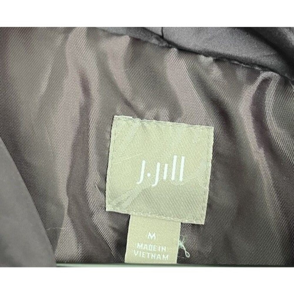 J.Jill Women's M Hooded Down Puffer Jacket Wrist Cuffs - Picture 5 of 8